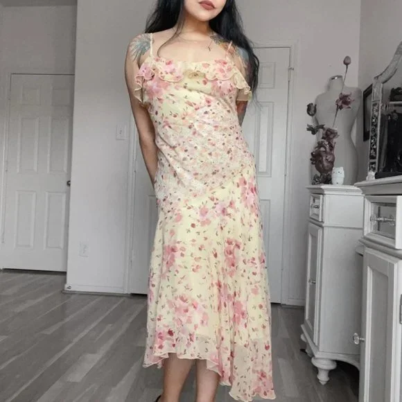 sachin and babi light blue dress Lady Fairy Mesh Gauze Dress Long Sleeve A-line Pleated Dress Summer Party  Gown main image 0